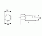 TUERCA REMACHABLE INOX BRALO SEMIHEXAGONAL BAJA FONDO CERRADO